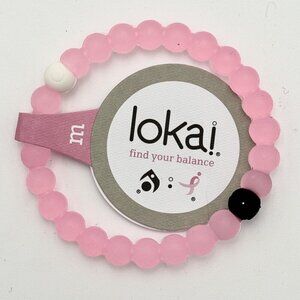 New Lokai Bracelet Pink Beads Breast Cancer Awareness Slide On Style Medium